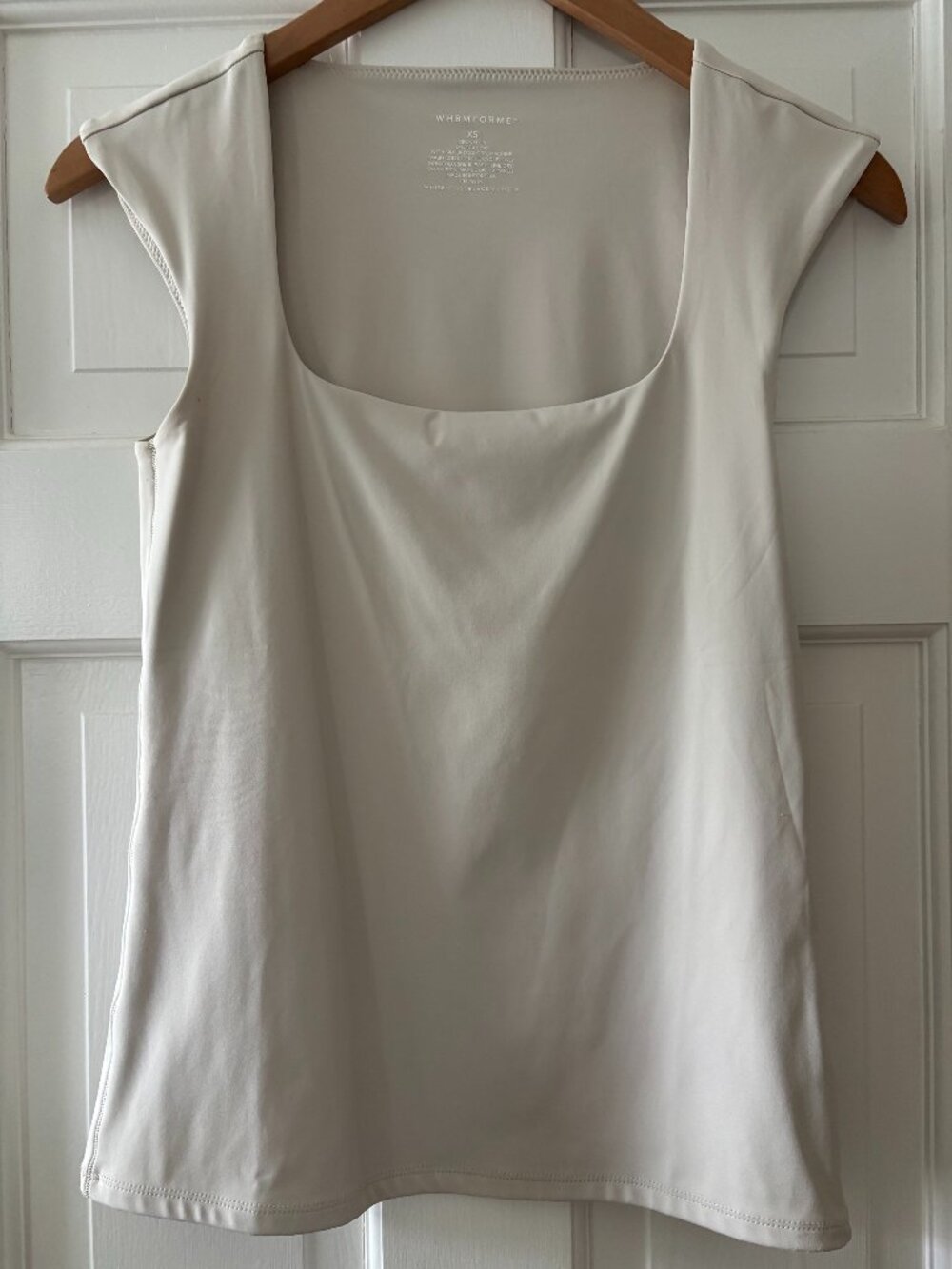 WHBM Ivory FORME™ All Ways Stretch Square Neck Top in XS